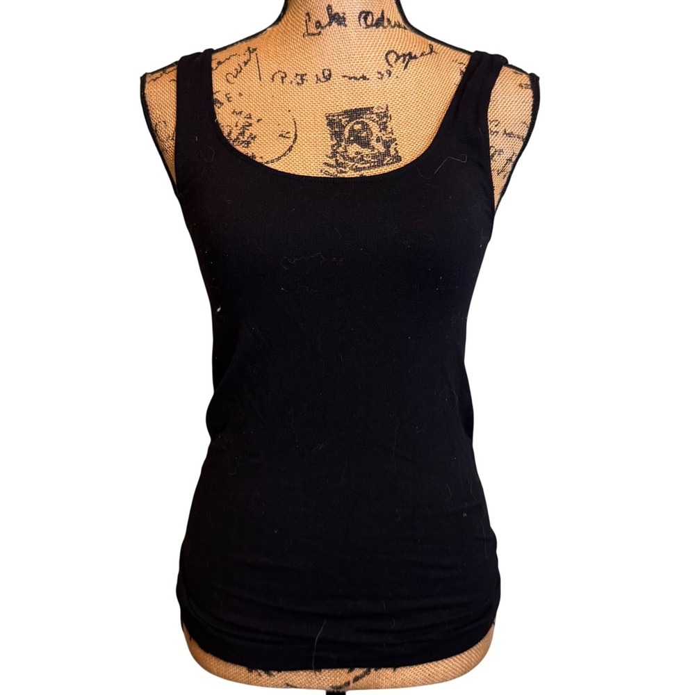 dip Womens Scoop Neck Tank Top Black Small Stretch Sleeveless Basic Layering